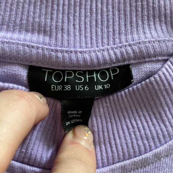 Top shop lavender ruffle front sweatshirt - Picture 5 of 9